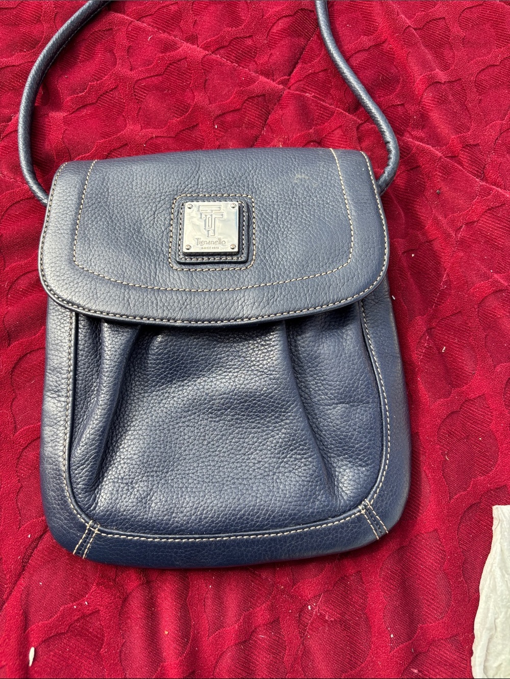 Tignanello Navy Blue Crossbody Bag